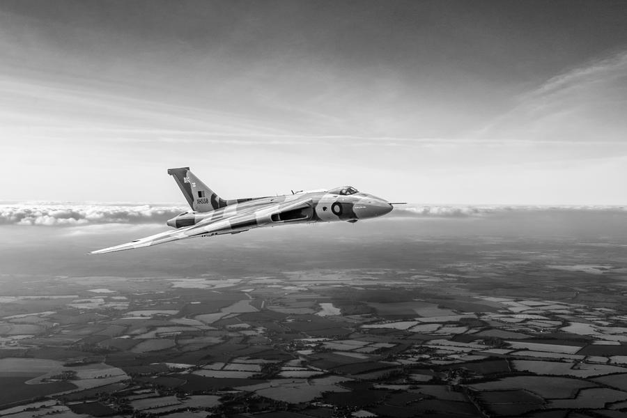 Vulcan in flight 2 black and white version Photograph by Gary Eason
