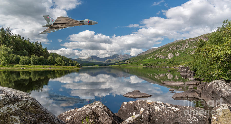 Vulcan Over Lake Photograph by Adrian Evans