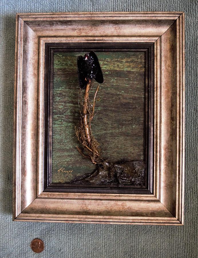 Vulture in Frame Mixed Media by Roger Swezey