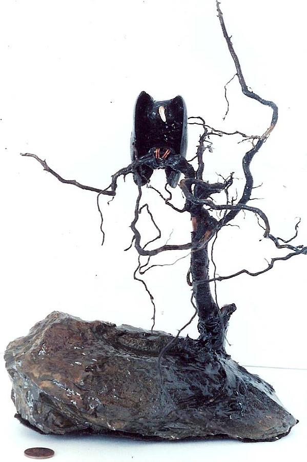 Vulture in Tree Sculpture by Roger Swezey