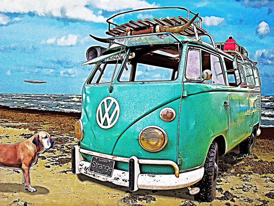 Rat Rod Surf Bus Strange Day at the Beach Photograph by Chas Sinklier