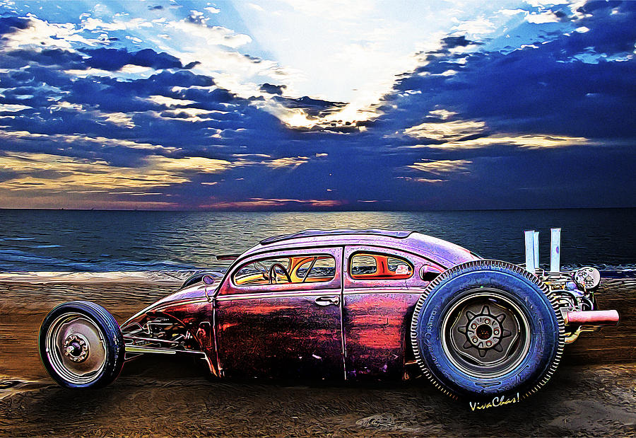 Rat Rod Surf Monster at the Shore Photograph by Chas Sinklier