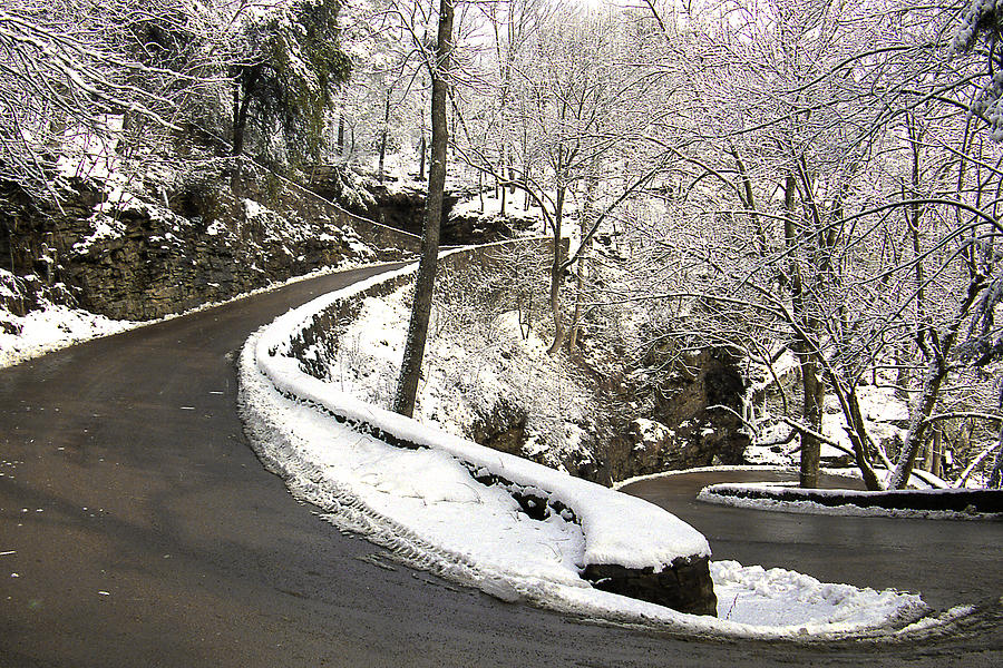 Winter Photograph - W Road in Winter by Tom and Pat Cory