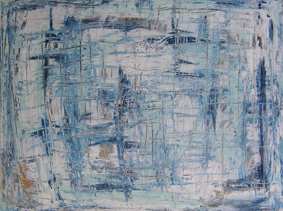 W26 - blue Painting by KUNST MIT HERZ Art with heart