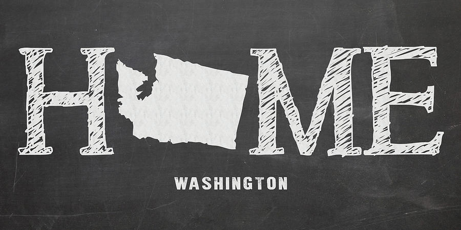 Washington Map Mixed Media - WA Home by Nancy Ingersoll