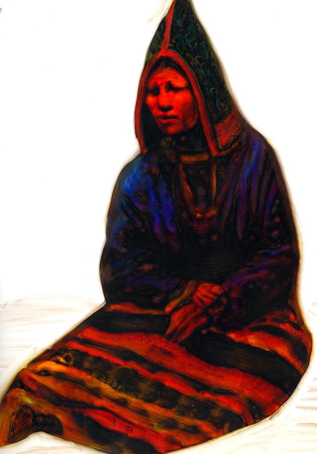 Wabanaki Woman Painting by FeatherStone Studio Julie A Miller