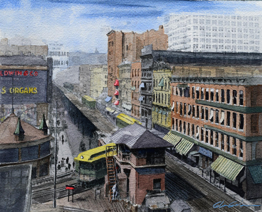 Wabash Ave, Chicago - 1907 Painting by Glenn Galen