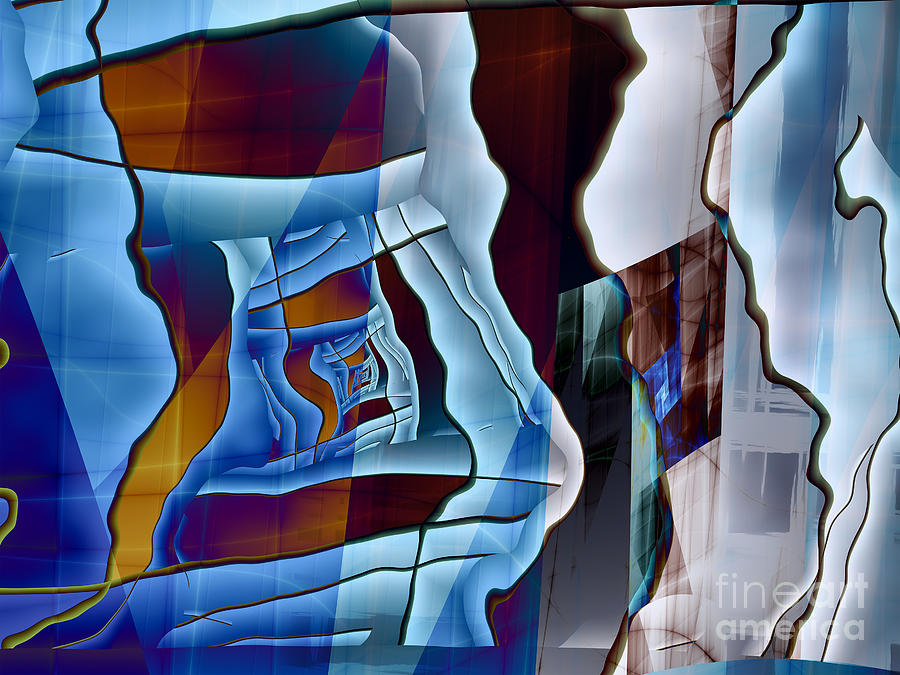 Abstract Digital Art - Wabi Sabi Heart by Kimberly Hansen