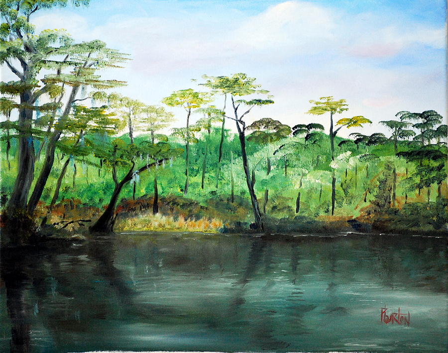 Tree Painting - Waccamaw River - Impressionist by Phil Burton