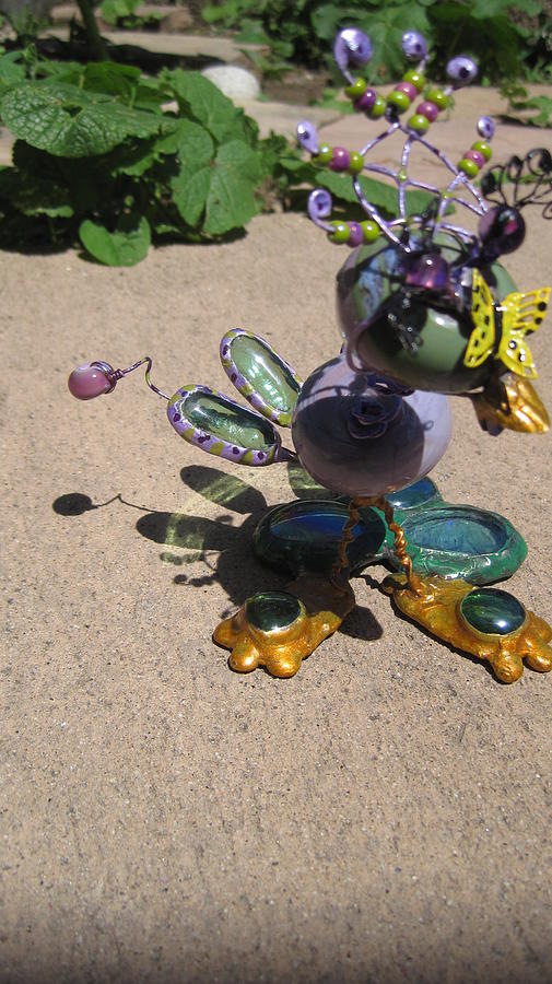 Sculpture Sculpture - Wacky Green Purple Bird by Maxine Grossman Sculpture Sculpture - Wacky Green Purple Bird by Maxine Grossman