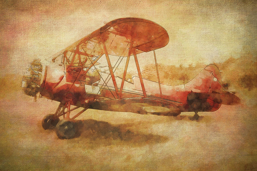 Waco Biplane Digital Art by Terry Davis
