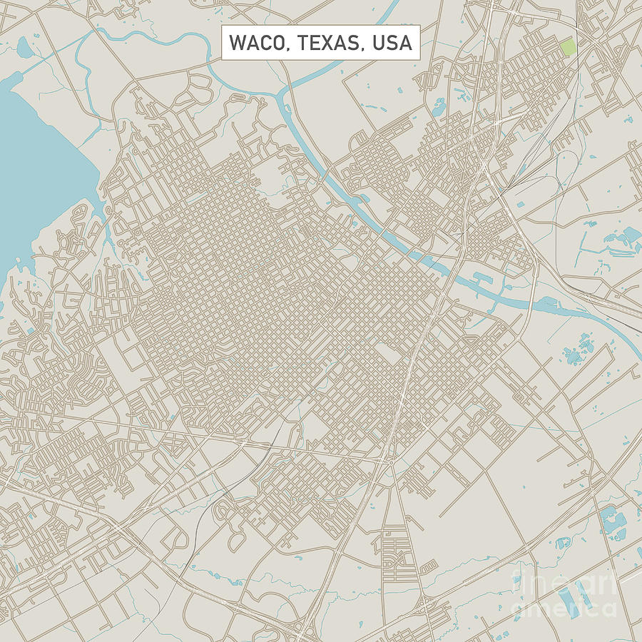 Waco Digital Art - Waco Texas US City Street Map by Frank Ramspott