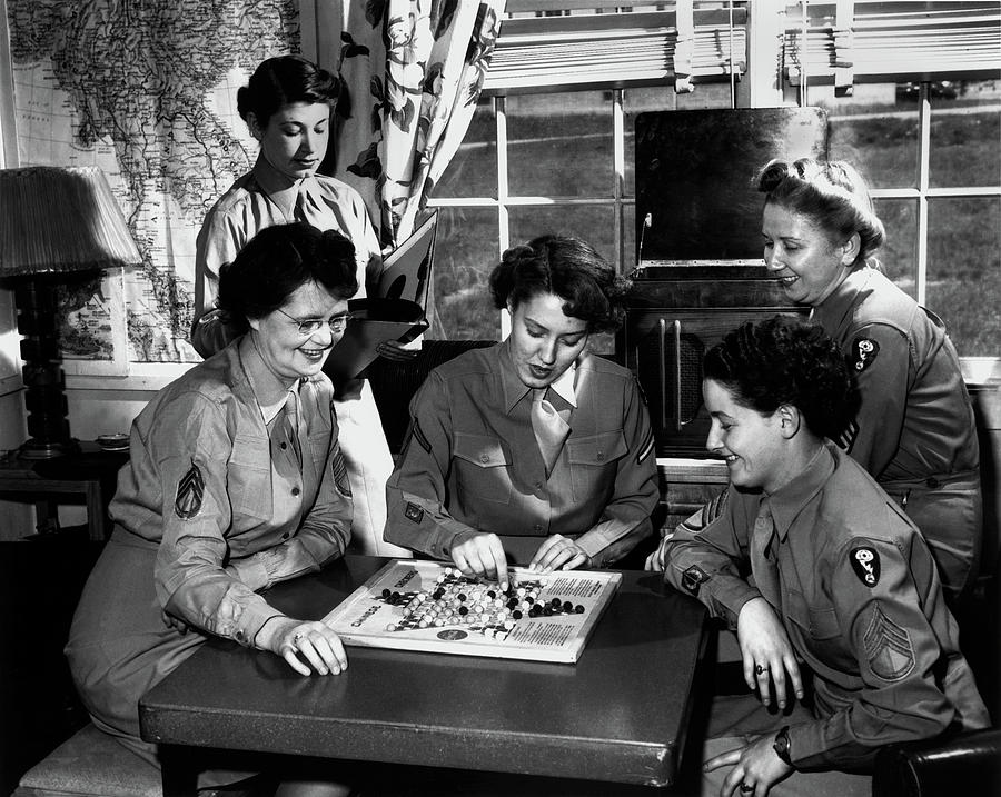 WACs in Day Room at Dorm 1946 Photograph by Mountain Dreams