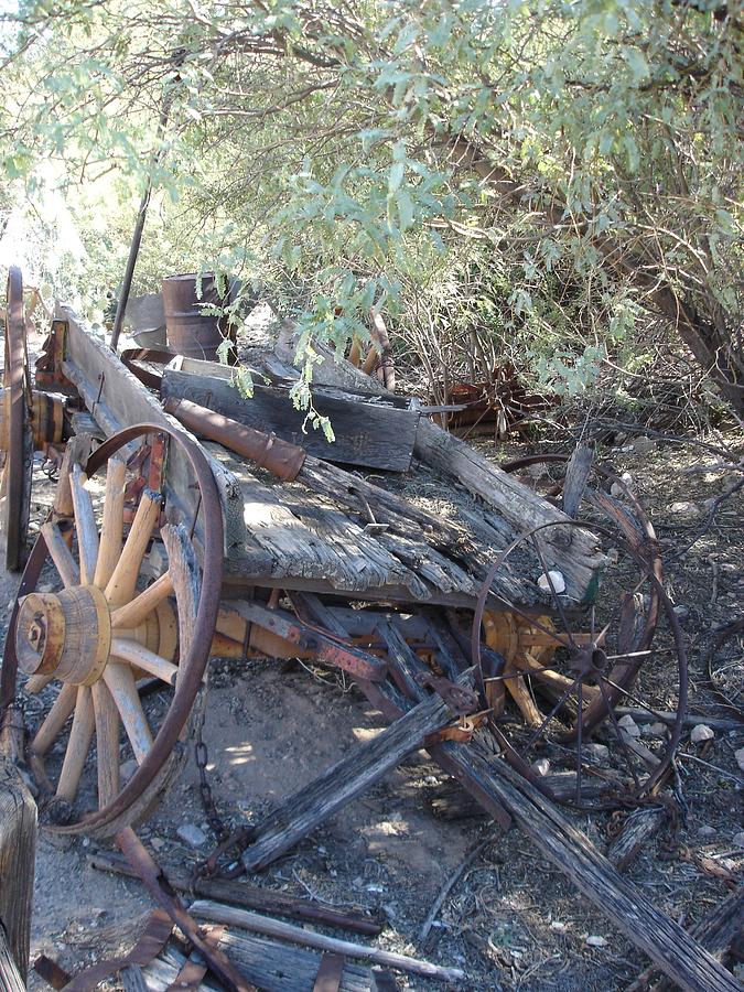 Wagon at the Ghost Town Photograph by Marilyn Barton