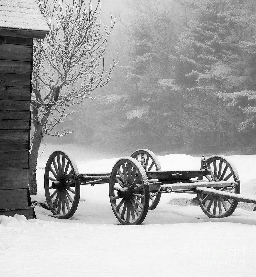 Wagon in Winter Photograph by Linda Drown