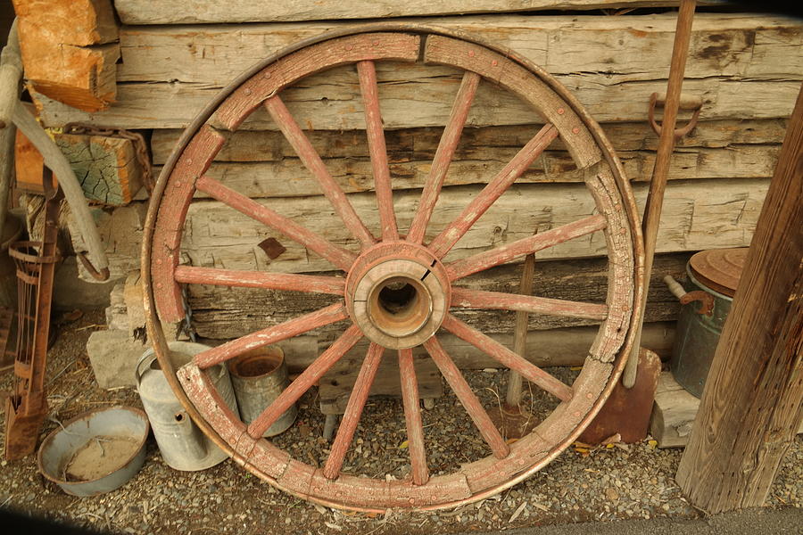 Vintage Photograph - Wagon Wheel by Jeff Swan