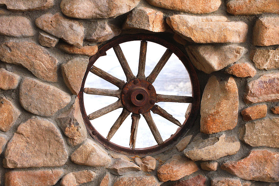 Wagon Wheel Window Photograph by Art Block Collections