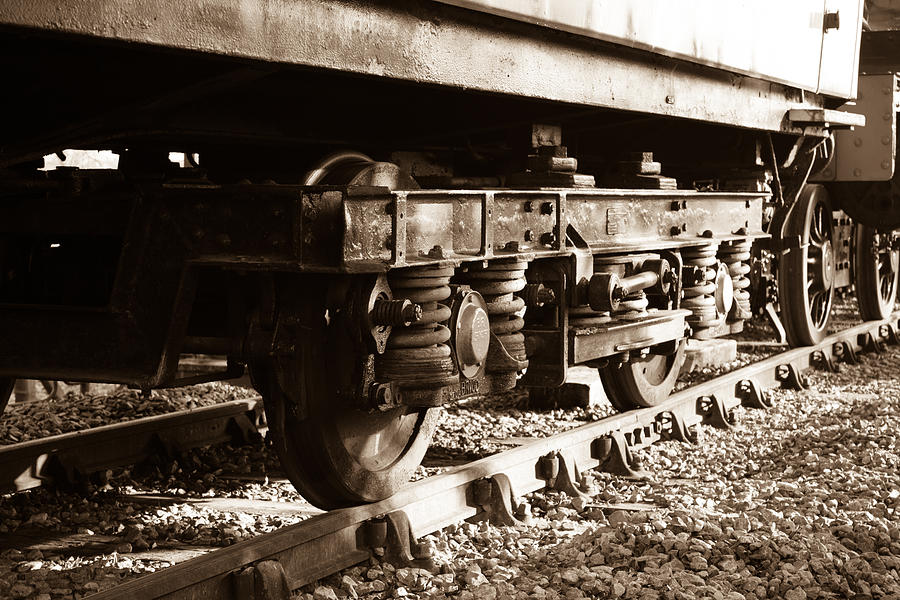 Train Photograph - Wagon wheels by Steven Sexton