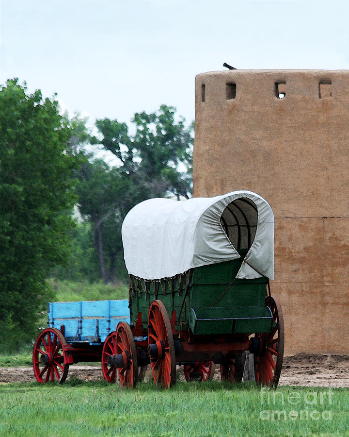 Wagons at Bents Fort in Colorado Photograph by Catherine Sherman