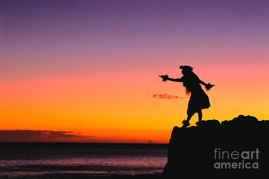 Sunset Photograph - Wahine Hula Dancer by William Waterfall - Printscapes