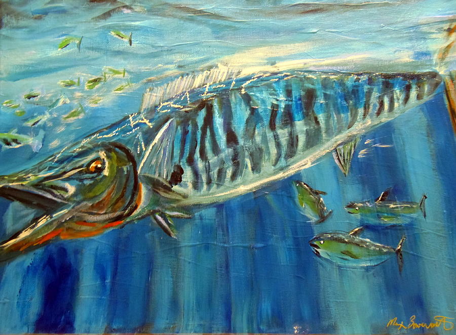 Fish Painting - Wahoo, Sea Tiger by Max Bowermeister
