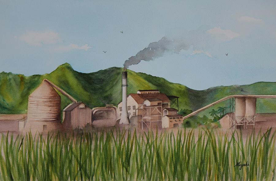Waialua Sugar Mill Painting by Kelly Miyuki Kimura