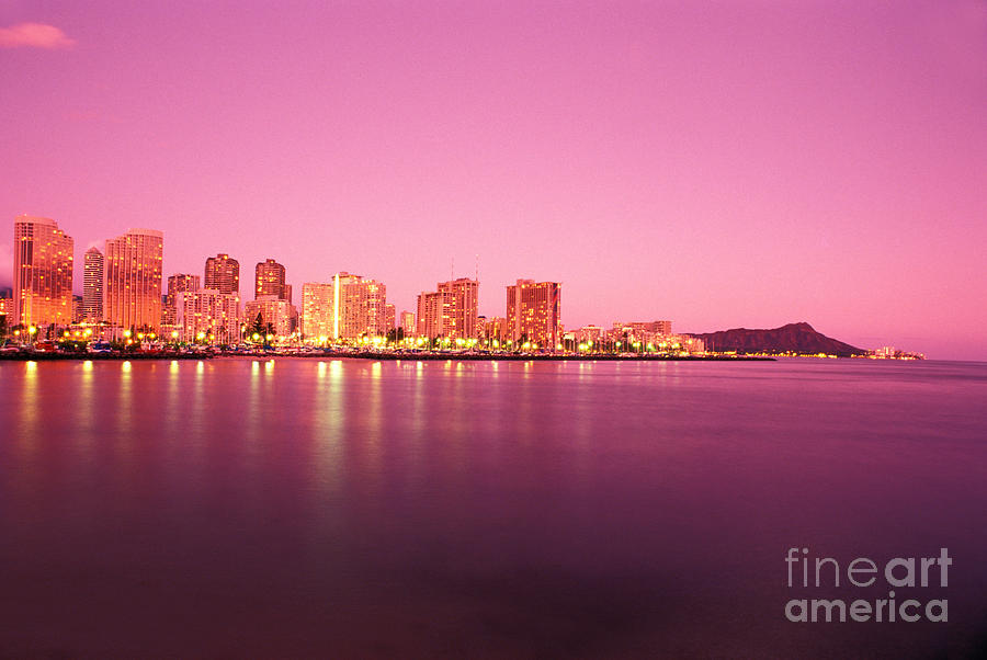 Waikiki at Sunset Photograph by Carl Shaneff - Printscapes