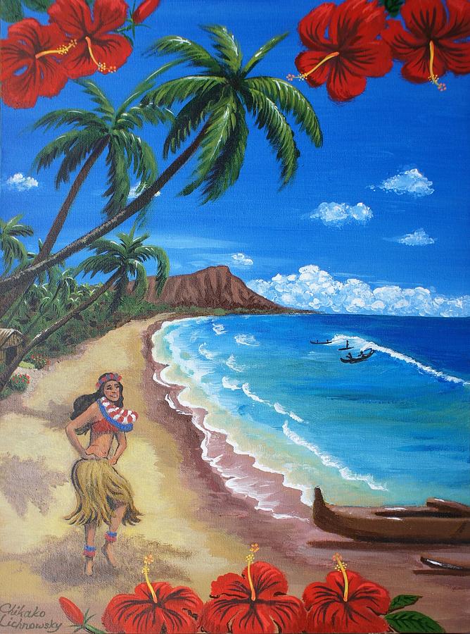 Paradise Painting - Waikiki by Chikako Hashimoto Lichnowsky