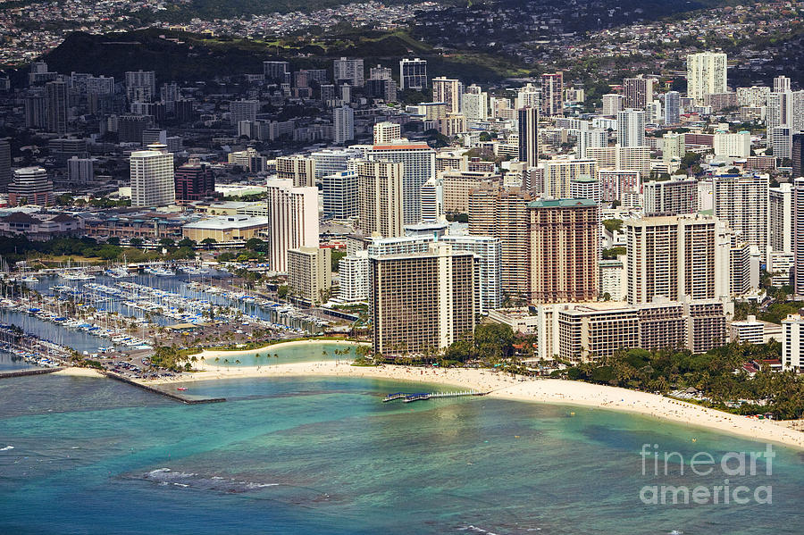 Waikiki from Above Photograph by Ron Dahlquist - Printscapes