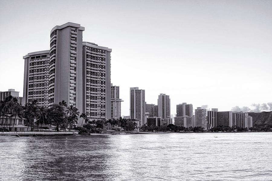 Waikiki in Black and White Photograph by Jenny Hudson