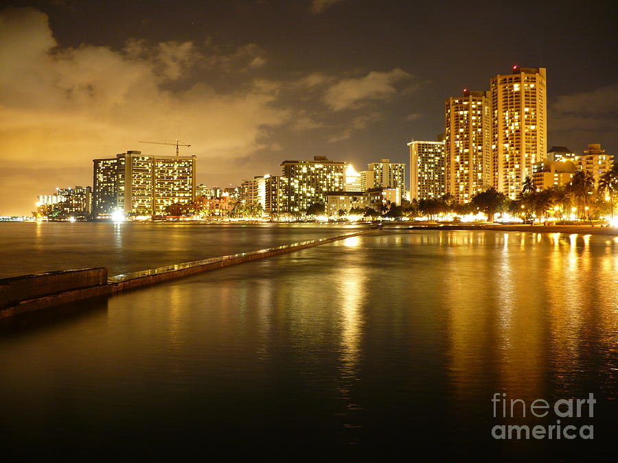Honolulu Photograph - Waikiki Moon by Chad Rice