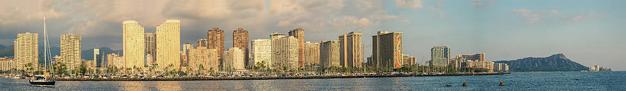 Waikiki Panorama 1 Photograph by Leigh Anne Meeks
