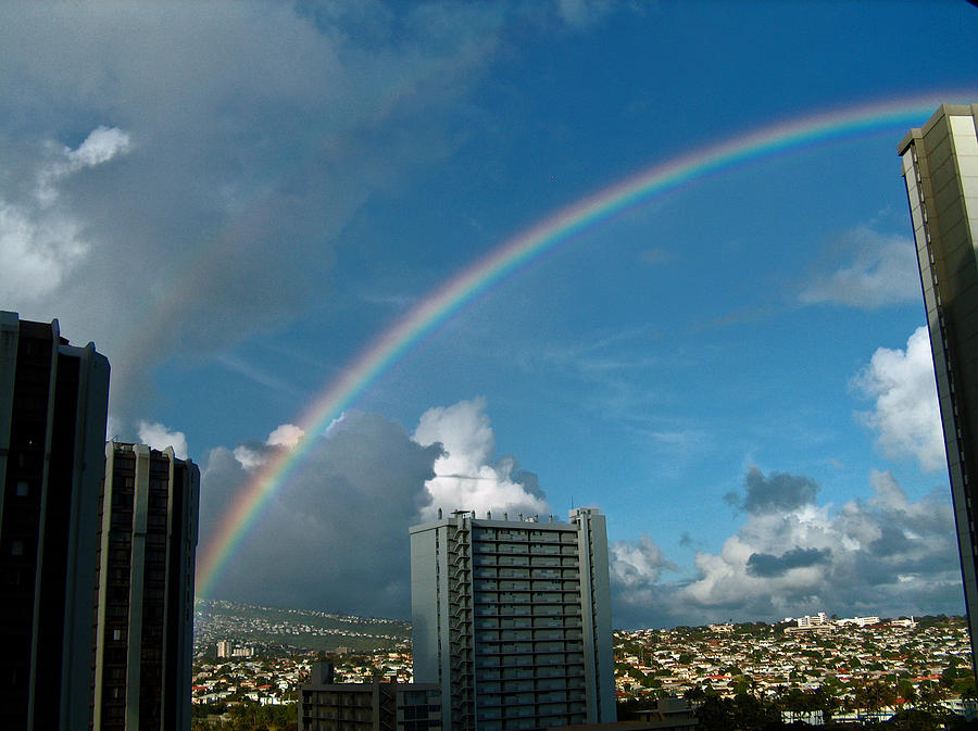 Waikiki Rainbow Photograph by Anthony Baatz