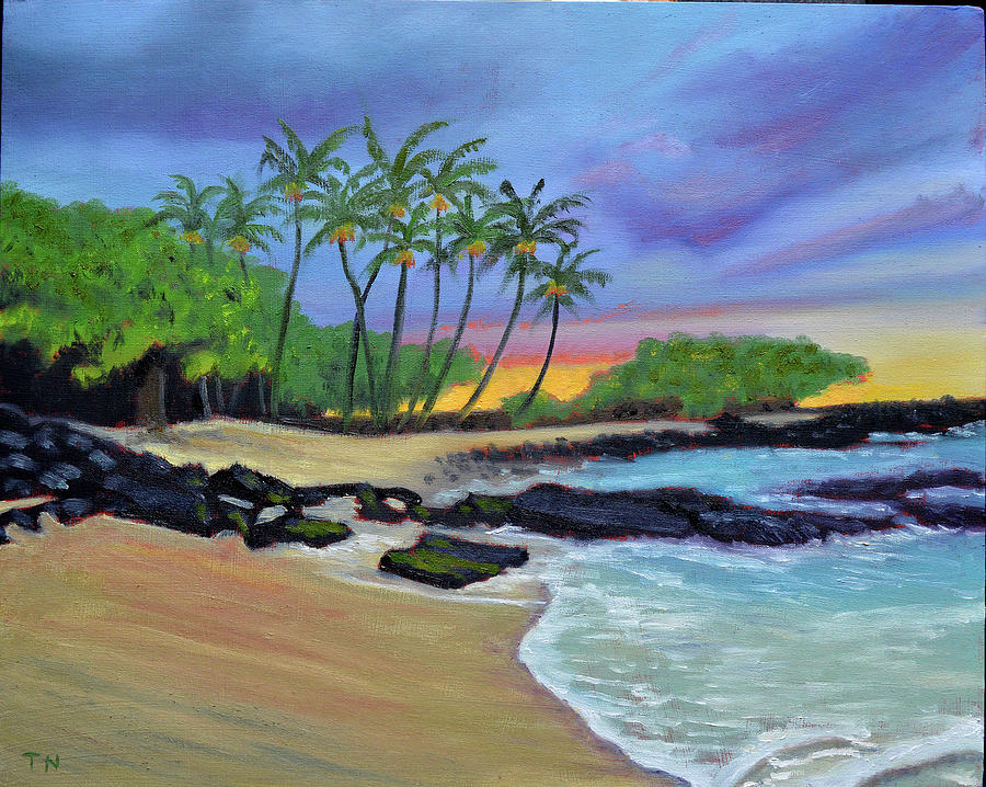 Waikoloa Sunset Painting by Thu Nguyen