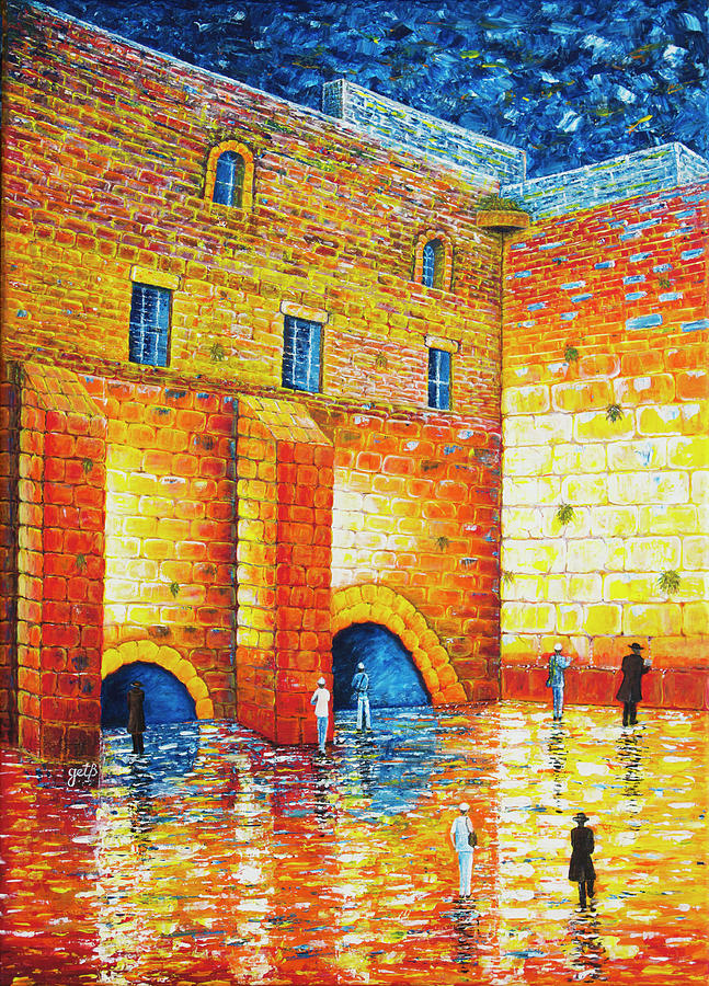 Wailing Wall Original Palette Knife Painting Painting