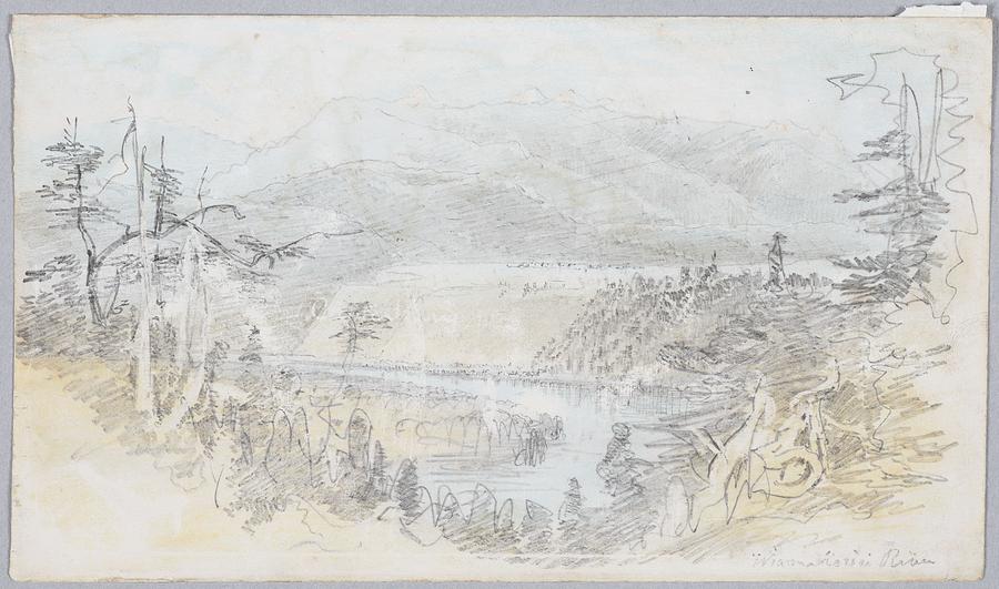 Waimakariri River, 1866, by Nicholas Chevalier Painting by Celestial Images