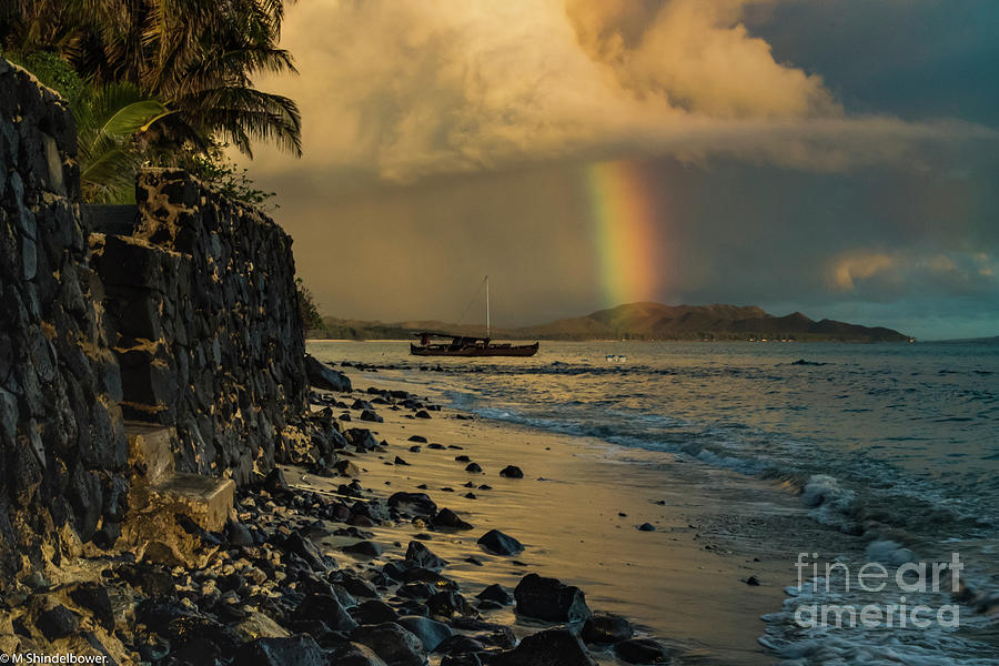 Waimanalo Rainbow Photograph by Mitch Shindelbower