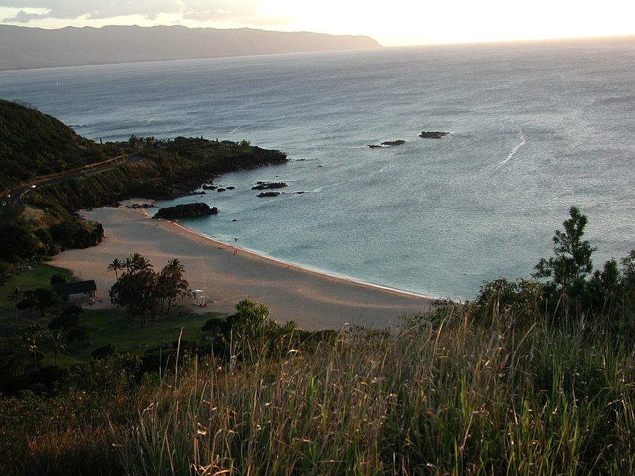 Hawaiian Landscape Photograph - Waimea Bay and Kaiena Point by Chandelle Hazen