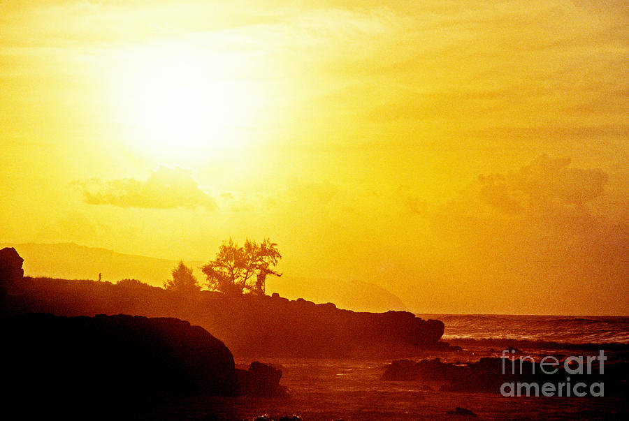 Sunset Photograph - Waimea Bay at Sunset by Thomas R Fletcher