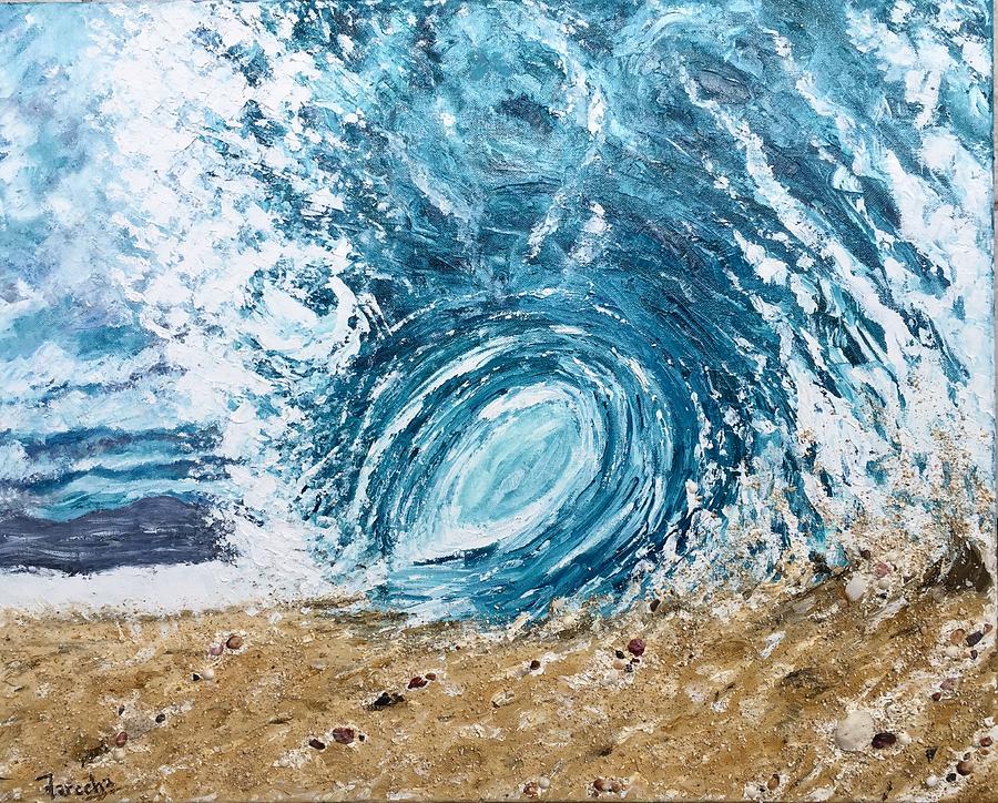 Beach Painting - Waimea Beach Break  by Fareeha Khawaja
