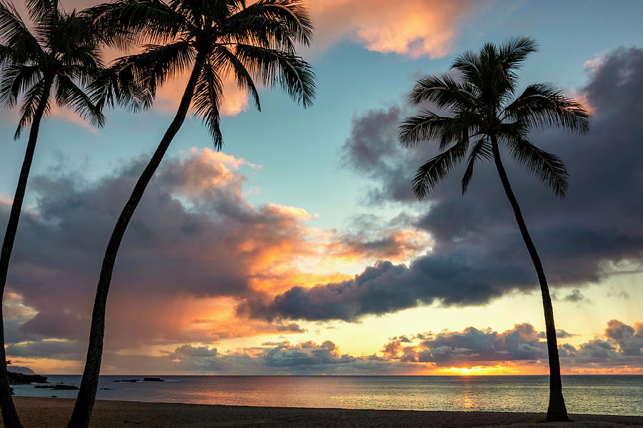 Waimea Beach Sunset 3 - Oahu Hawaii Photograph by Brian Harig