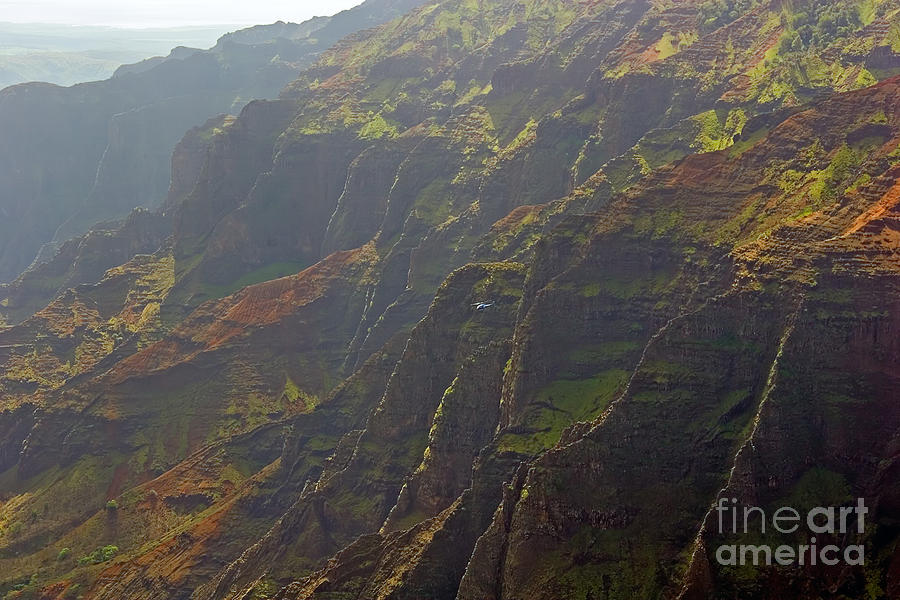 Landscape Photograph - Waimea Canyon on a Misty Day in Kauai by Louise Heusinkveld