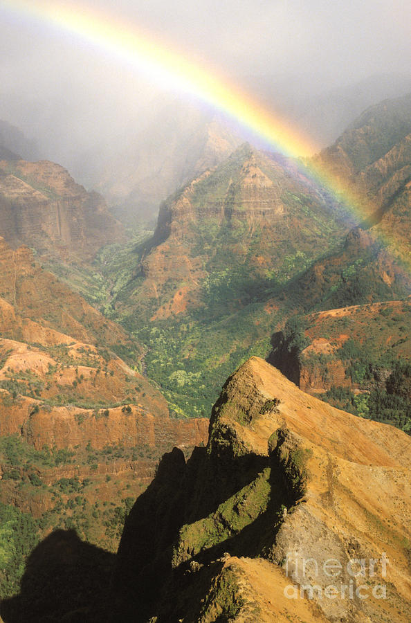 Paradise Photograph - Waimea Canyon Rainbow by Brent Black - Printscapes