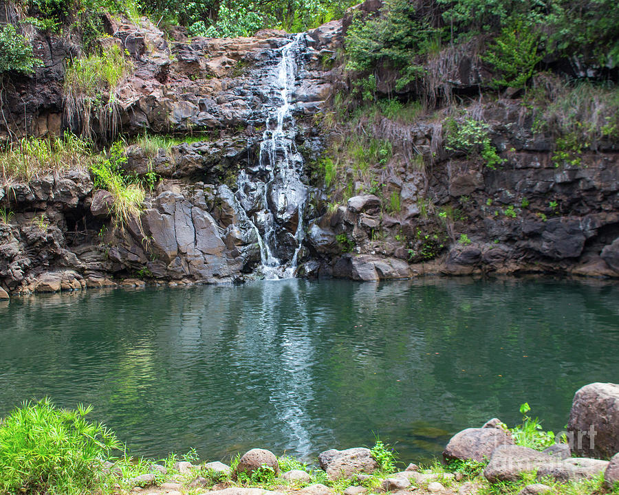 Waimea Waterfall horizontal Photograph by Cheryl Del Toro
