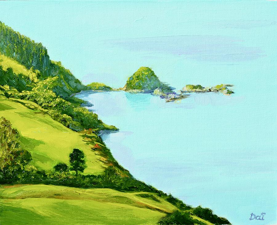 Wainui Islets Akaroa Harbour New Zealand Painting by Dai Wynn
