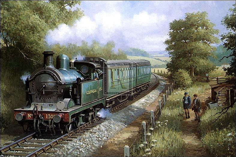 Train Painting - Wainwright 0-4-4T in Kent. by Mike Jeffries