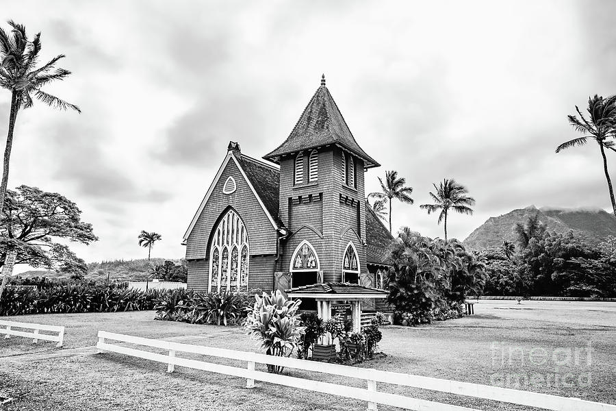Waioli Huiia Church - BW Photograph by Scott Pellegrin