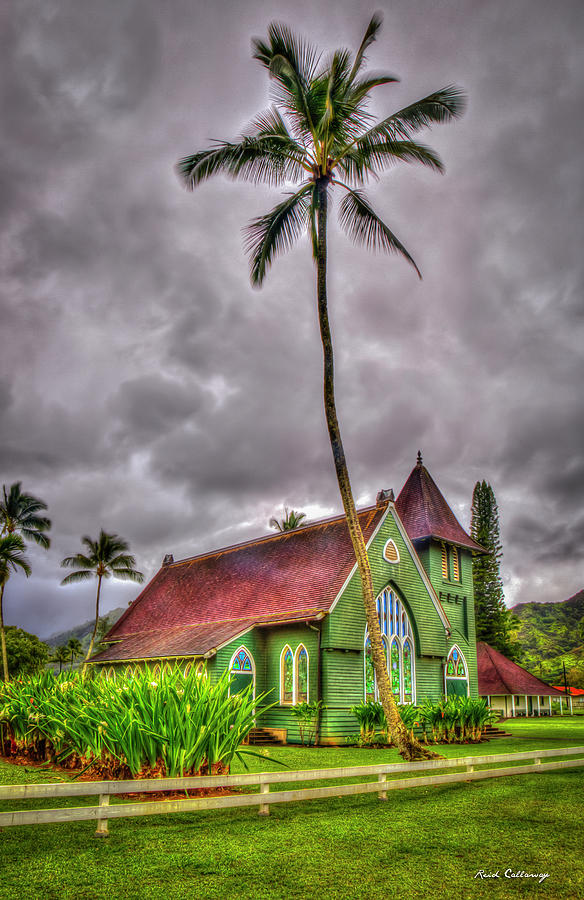 Kauai HI Waioli Huiia Church Hanalei American Gothic Architectural Style Art Photograph by Reid Callaway