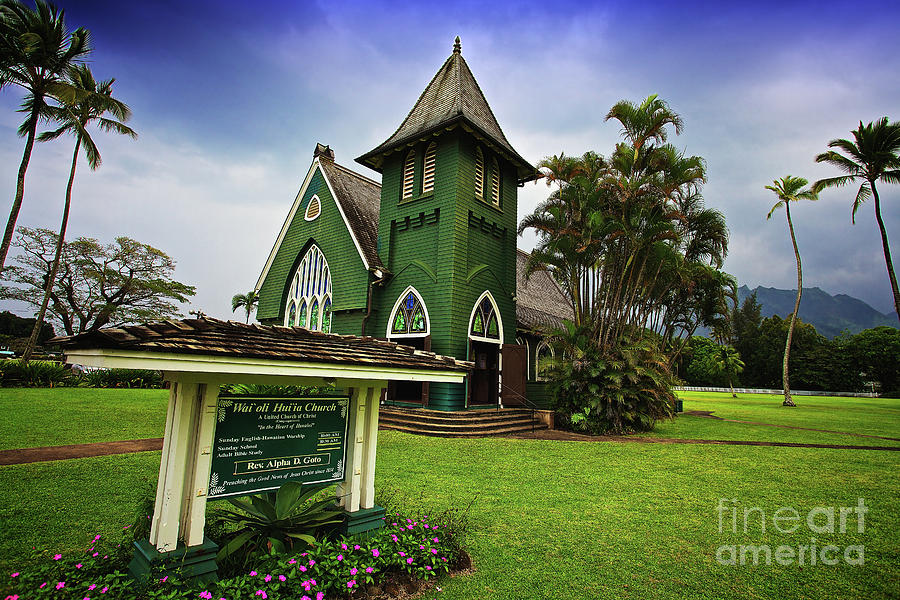 Waioli Huiia Church on the garden island of Kauai, Hawaii Photograph by Sam Antonio