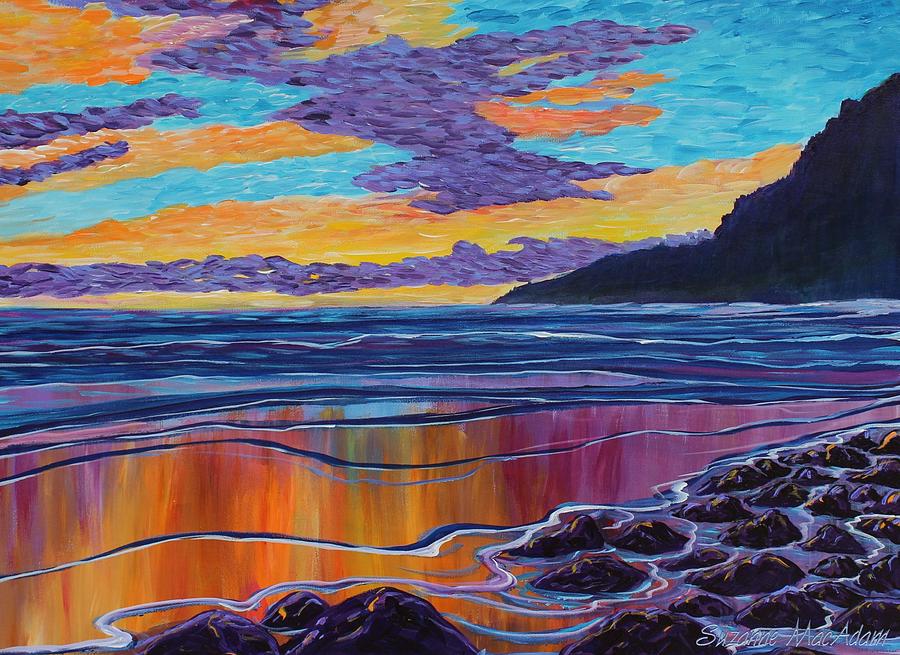 Beach Painting - Waipio Morning light by Suzanne D MacAdam
